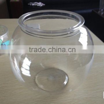 High Transparant plastic fish bowl with lid,PET plastic fish bowl with lid,Large plastic fish bowl with lid