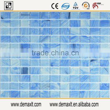 handcraft light blue glass mosaic for swimming pool project 25x25x4 chip size