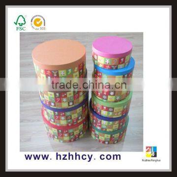 high quality and colorful a set of 10 difference size round box