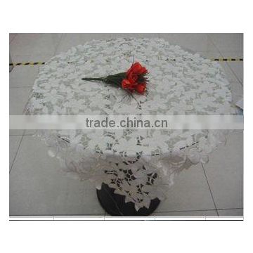 polyester white cutwork embroider party tablecloth