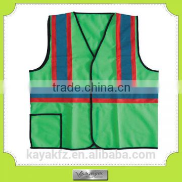 custom green EN471 polyester hight visibility safety reflective vest