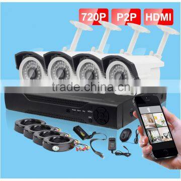 Aoshidi waterproof bullet cctv camera kit 4ch h.264 cctv ahd dvr kit cctv