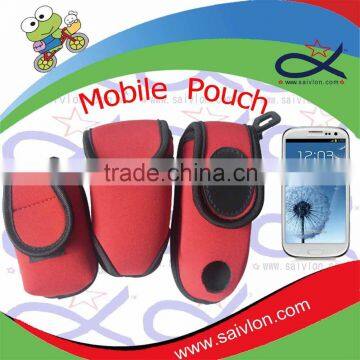 Customized neoprene mobile phone pouch with flap