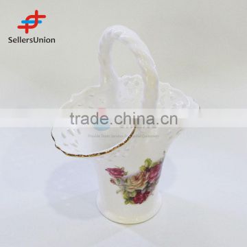 2017 No.1 Yiwu agent hot sale export commission agent Wholesale Fashion Ceramic Flower Basket