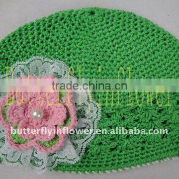 Soft Baby Winter Flower Hats crochet beanie hats with flower no moq