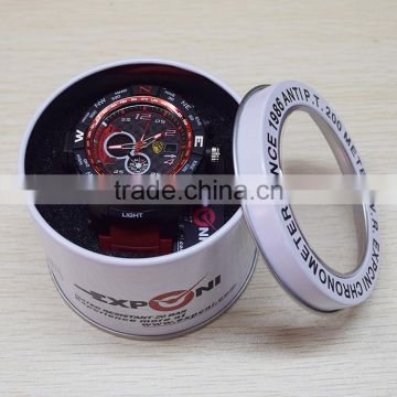 Manufacturer of custom electronic watch window watch tin box tin box industry general round metal box of wholesale