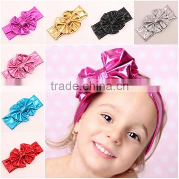 2015 NEW Arrival Fabric Messy Bow Baby Head Wrap