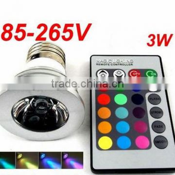 3W RGB led spot light MR16, E27 led lamp