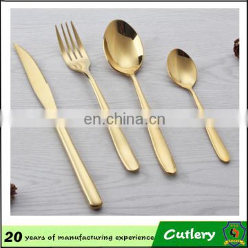 Top quality stainless steel cutlery gold plated flatware wholesale