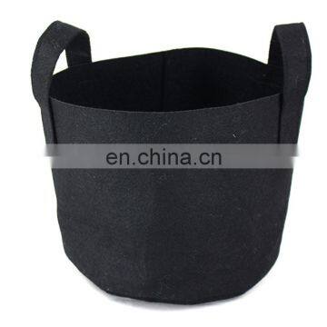 Black color 20L size felt grow bags for planters with handle