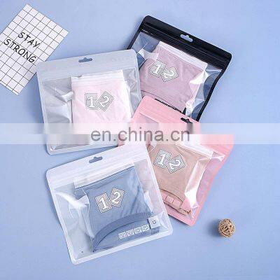 In Stock Resealable OPP Underwear with zip lock Clear Transparent Cloth Plastic Packaging Bag for Panties Sock