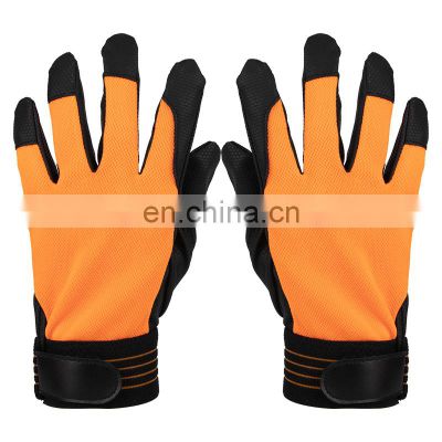 Industrial Safety Gloves Men Women Construction Polyester PU Leather Working Gloves Mechanic Work Gloves