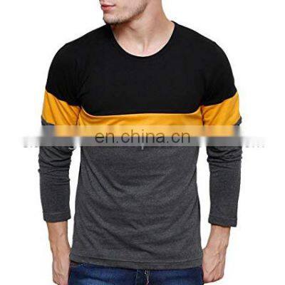 Three Colors Long Sleeve Printed Logo Custom T-Shirt For Men Crew Neck T Shirt For Men Cheap Custom Long Sleeve Shirt