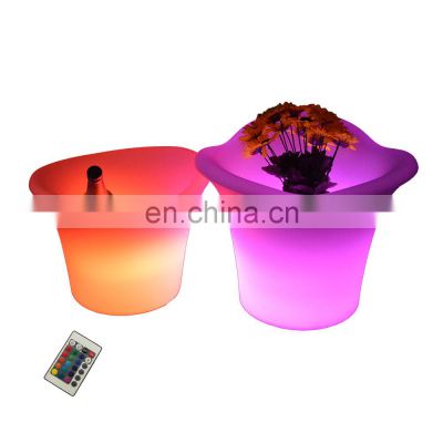 flashing wine vodka whiskey champagne buckets factory price OEM LED ice bucket wine cooler wave barrel colorful cocktail tray