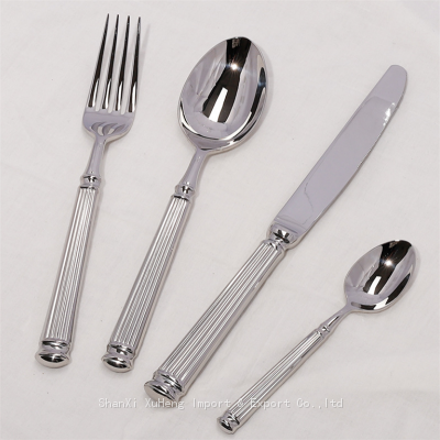 Elegant Forged Shine Mirror Polish Flatware Stainless Steel Luxury Cutlery Set