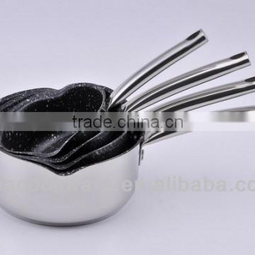 5Pcs 18/8 Stainless Steel saucepan with marble coating