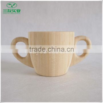 Top quality Natural Color Bamboo Cup with two Handles