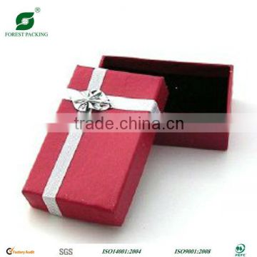 Red Cardboard Gift Box with Ribbon
