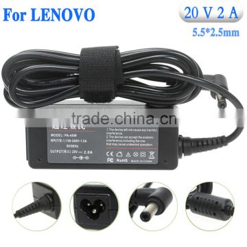 20v2a Manufacturer supply Original quality ac dc power adapters laptop battery charger for lenovo notbook computer plugs
