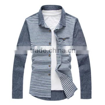 Good quality cotton wholesale custom mens casual stripe shirts