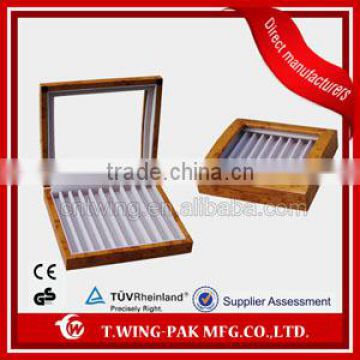 Piano finish veneer paper wooden pen box wholesale for gift