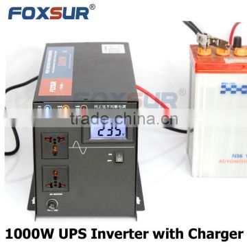 Big power LCD display output voltage 24V DC TO 230V UPS Pure Sine Wave Power Inverter FOXSUR 1000W off grid