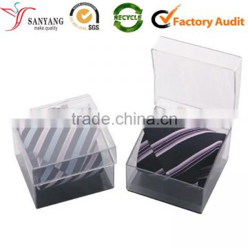 Cheap sale transparent pvc pet pp plastic neck tie box