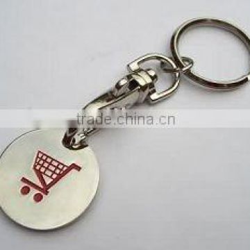 Customs logo metal Shopping Trolley Coin Keyring/key holder