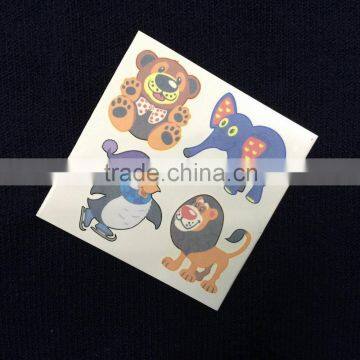 Four Lovely Cartoon Animals Temporary Transfer Tattoo