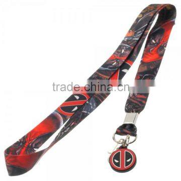 Deadpool Logo Lanyard Keychain Red