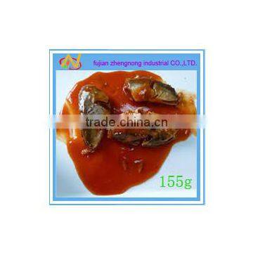 155g canned mackerel fish in tomato sauce for canary(ZNMT0077)