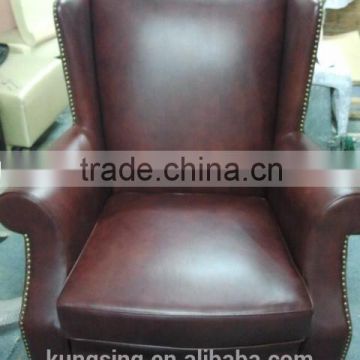red leather wing chair button sofa