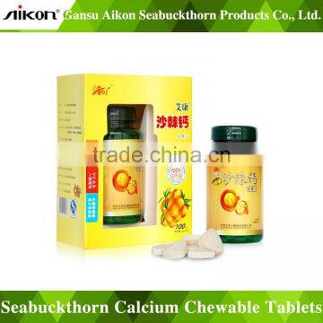 Factory Direct Supply Excellent Quality of Sea-buckthorn Calcium Chewable Tablets