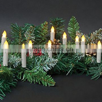 Battery Powered Remote Control LED Christmas Tree Taper Candles with Clip
