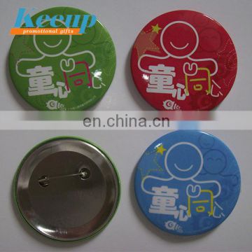 Safety pin tin button badges, 2/2.5/3/3.8cm button pin