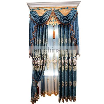 luxury gold embroidered chenille fabric curtain english style
