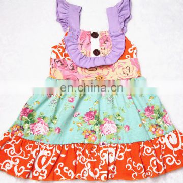 2018 new summer Korean girls dress cotton print skirt girl Slim children's dress princess dress