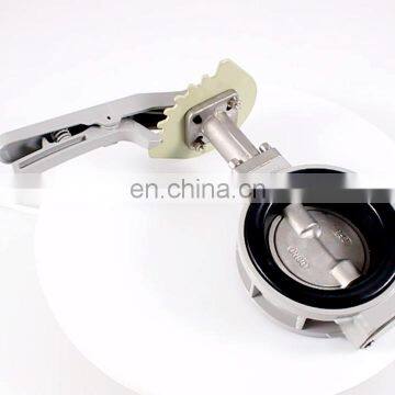 4'' DN100  aluminium alloy body ss304 disc  anti-frost moistureproof wafer butterfly valve handle lever for air-condition