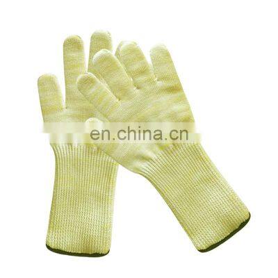 2-layer long aramid thermal cotton 38cm500 degree high temperature and heat resistant gloves