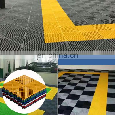 CH Brand New Material Easy To Clean Solid Vented Drainage Waterproof Removeable 40*40*1.8cm Garage Floor Tiles