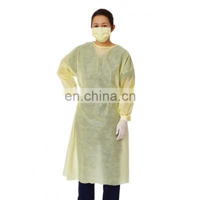 PP Disposable Isolation Gown Elastic&Knitted Cuff  Protective Lab Gown