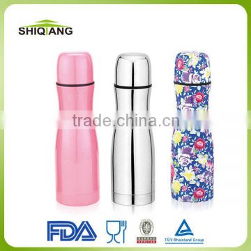 Unique shape colored double wall stainless steel high vacuum thermoses 500ml