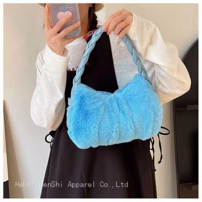Plush bag Korean fur underarm dumpling bag shoulder handbag High appearance level niche women's bag