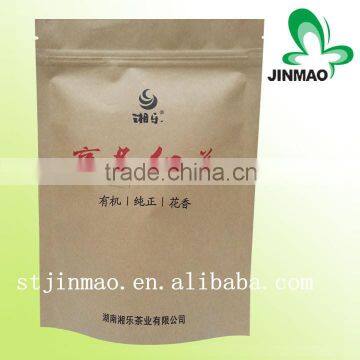 Hot sale standing up kraft paper bag for tea