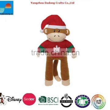stuffed christmas plush toy monkey plush monkey toy