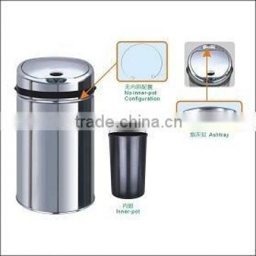 Stainless steel touchless trash can with ashtray
