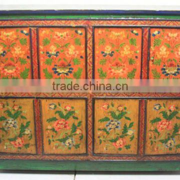 Chinese Tibet Antique Furniture Painting Cabinet