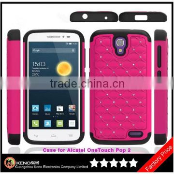 Keno Shining Diamond-studded Armorbox Drop Resistant Silicone Slim Case Cover For Alcatel One Touch Pop2 5042