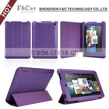 Ultra-thin PU three folding kids friendly case for Amazon Kindle Fire HD 7 cover