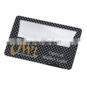 plastic pvc card lens, reading flat card lens magnifier, lighted card lens fresnel